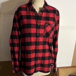Quicksilver flannel plaid regular fit shirt small